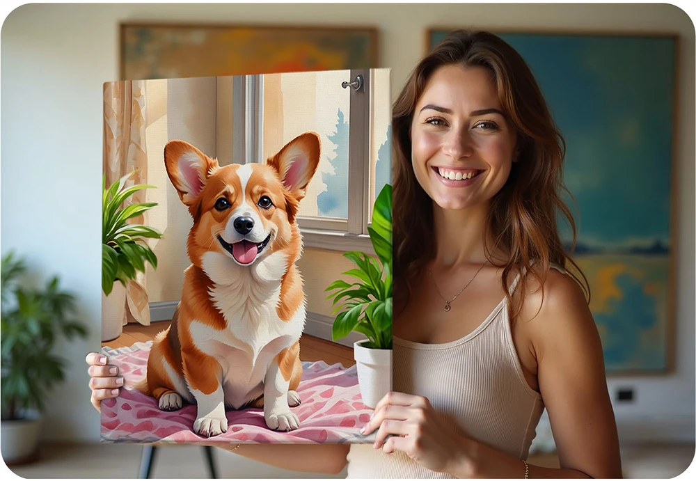 Paveikslas tapybai pagal skaičius 40x50 cm Massido Corgi šuo