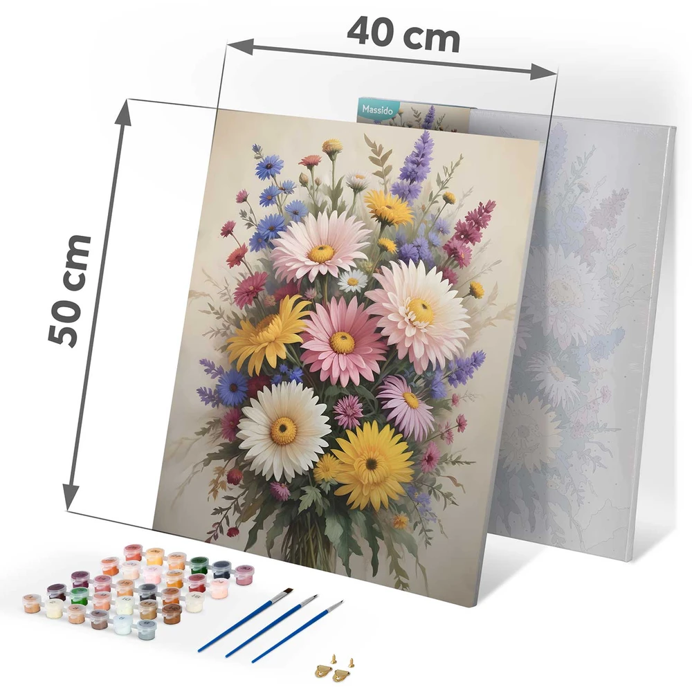 Paveikslas tapybai pagal skaičius 40x50 cm Massido Gėlės