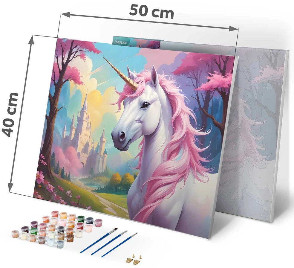 Paveikslas tapybai pagal skaičius 40x50 cm Massido Vienaragis