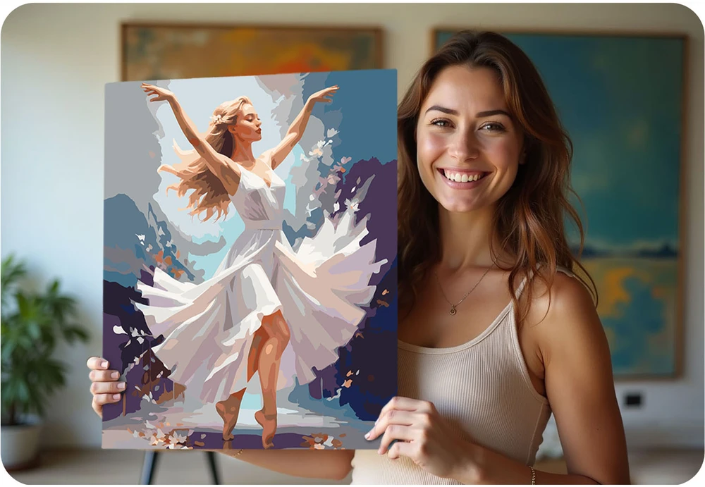 Paveikslas tapybai pagal skaičius 40x50 cm Massido Šokėja