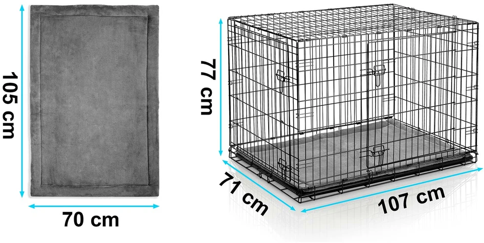 Pethaus Metalinis šunų voljeras su guoliu, narvas 107 x 71 x 77 cm PH-202