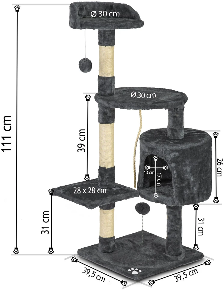 Katės draskyklė 111 cm DR-266 Pethaus pilka