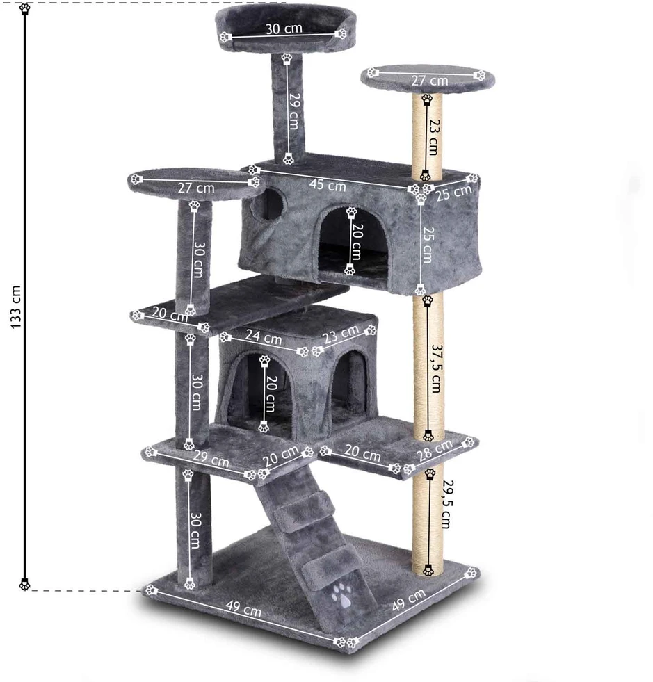 Pethaus Katės draskyklė pilka 130 cm DR-212 pilka
