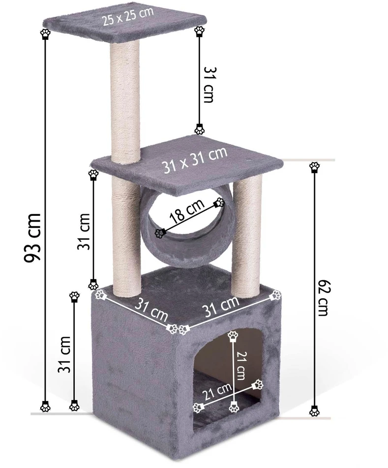 Katės draskyklė 93 cm DR-265 Pethaus šviesiai pilka