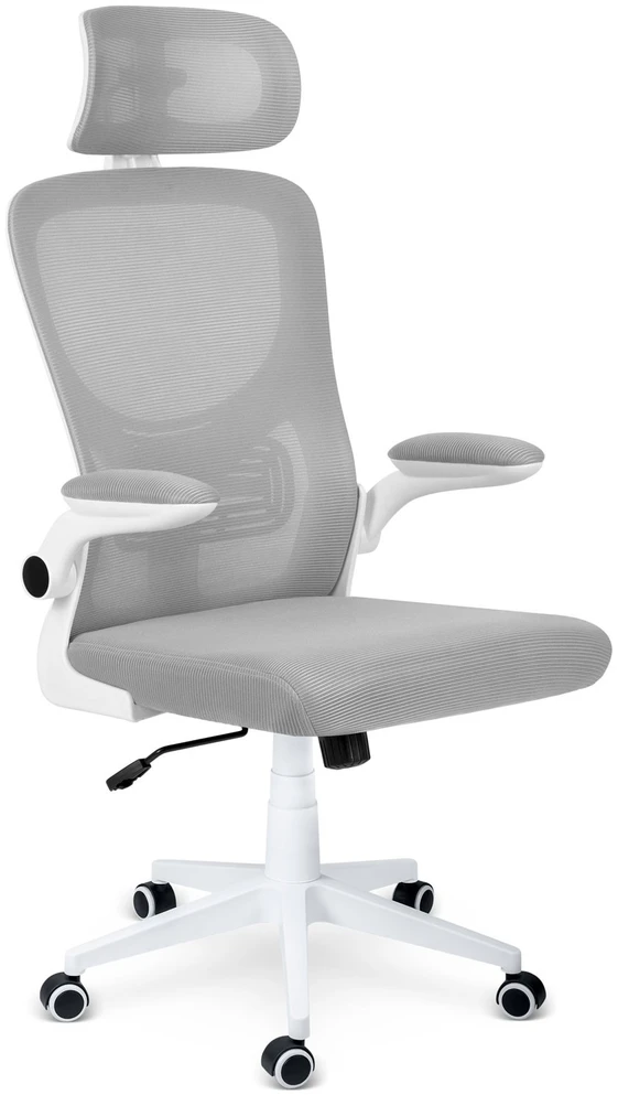 Sofotel Biuro kėdė su tinklelio atlošu, reguliuojamu aukščiu, ergonomišku dizainu, pakreipimo mechanizmu, pilka darbo kėdė