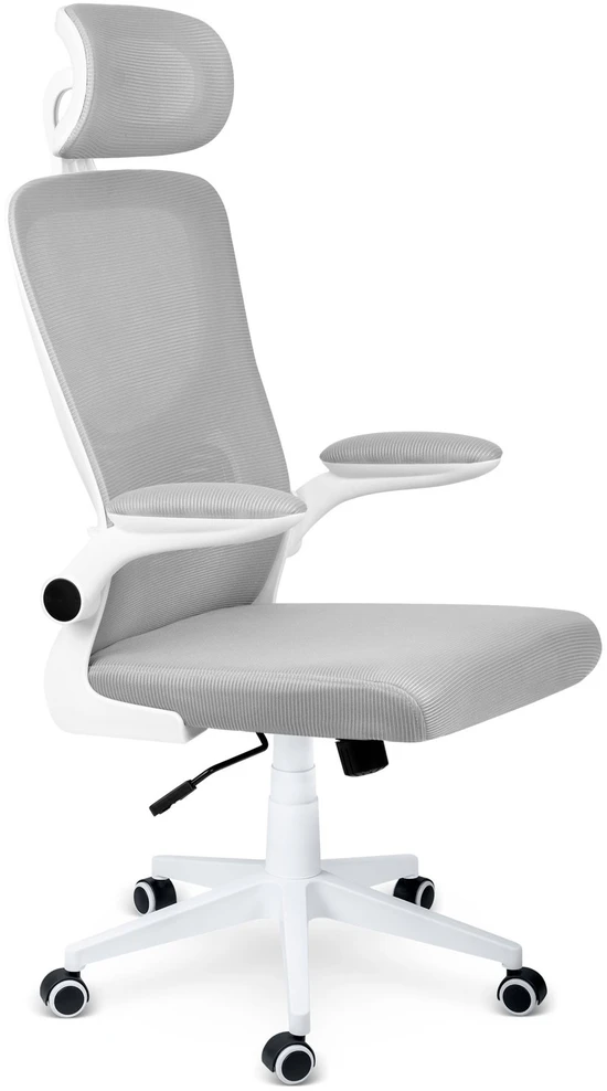 Sofotel Biuro kėdė su tinklelio atlošu, reguliuojamu aukščiu, ergonomišku dizainu, pakreipimo mechanizmu, pilka darbo kėdė