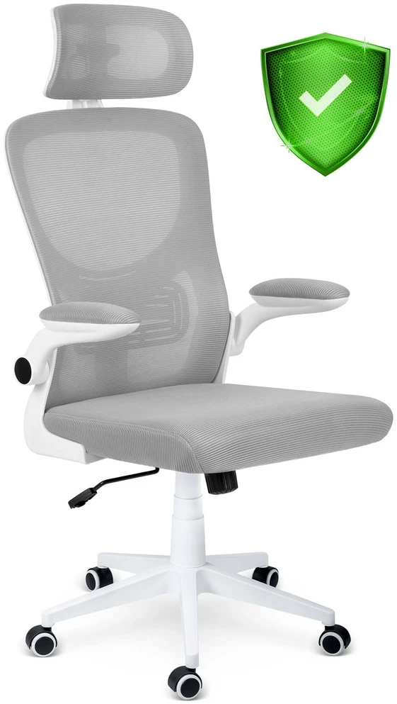 Sofotel Biuro kėdė su tinklelio atlošu, reguliuojamu aukščiu, ergonomišku dizainu, pakreipimo mechanizmu, pilka darbo kėdė