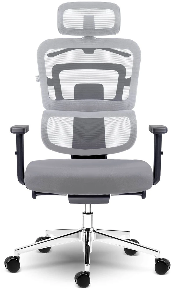 Sofotel Biuro kėdė su tinklelio atlošu, ergonomiško dizaino, reguliuojamo aukščio, pilka darbo kėdė, supimo funkcija, patogi kompiuterio kėdė