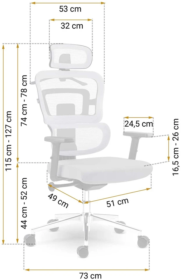 Sofotel Biuro kėdė su tinklelio atlošu, ergonomiško dizaino, reguliuojamo aukščio, pilka darbo kėdė, supimo funkcija, patogi kompiuterio kėdė