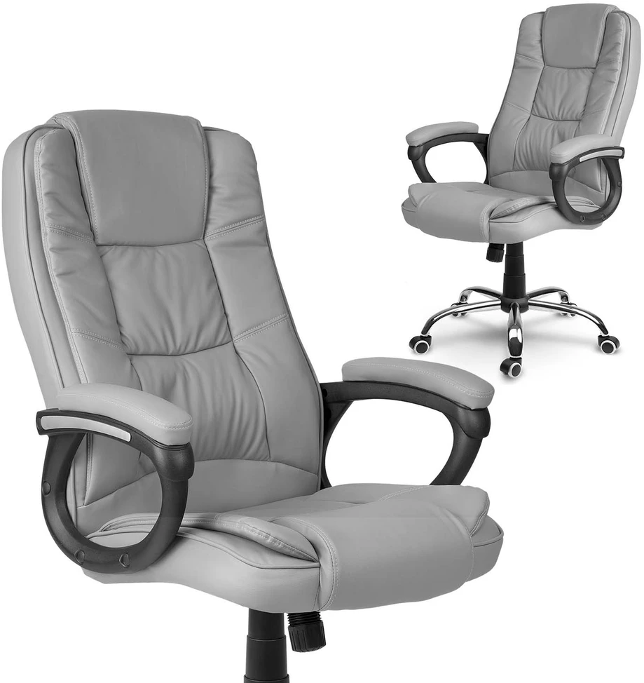 Sofotel Biuro kėdė, pilka ergonomiška kompiuterio kėdė, reguliuojamas aukštis, supimo funkcija, patogi darbo kėdė