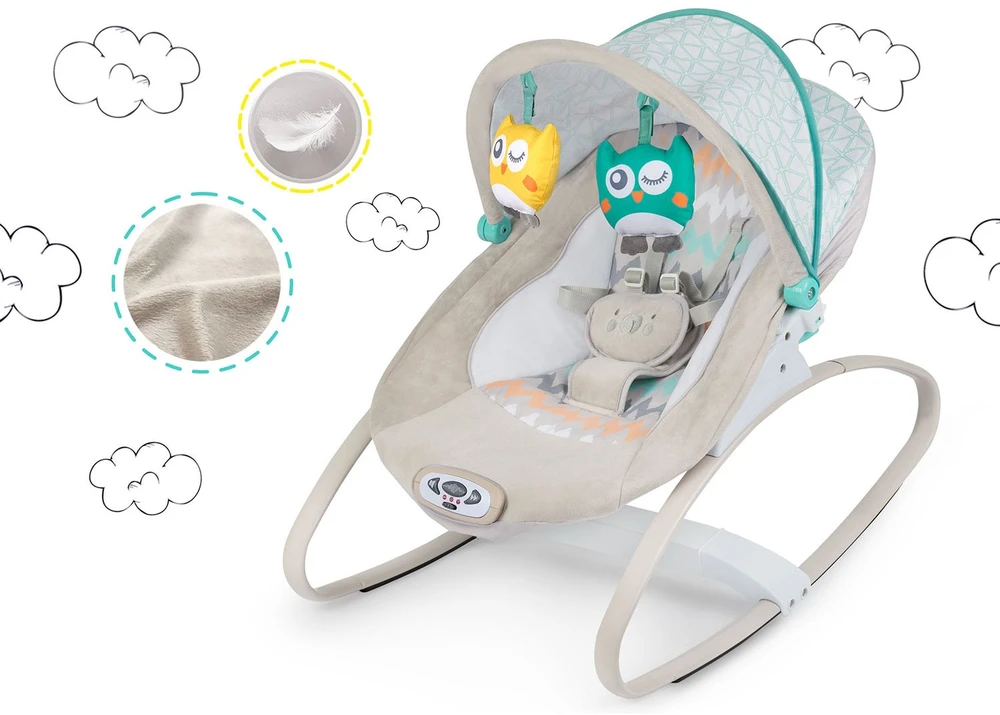 Ricokids šokinėjimo lovelė su vibracija ir muzika - pilka