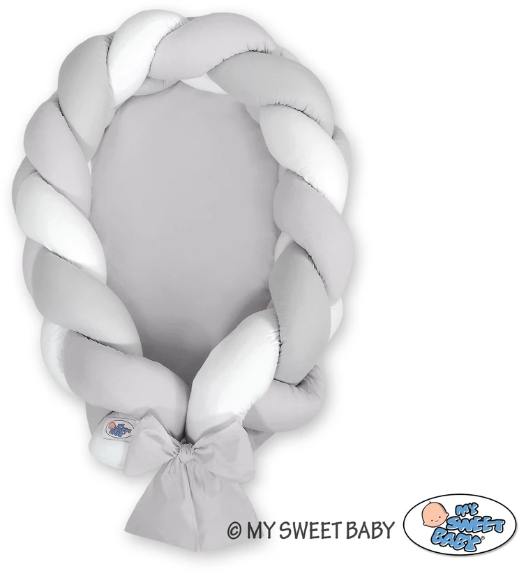 My Sweet Baby Pintas kūdikio lizdelis 2in1 baltai pilkas