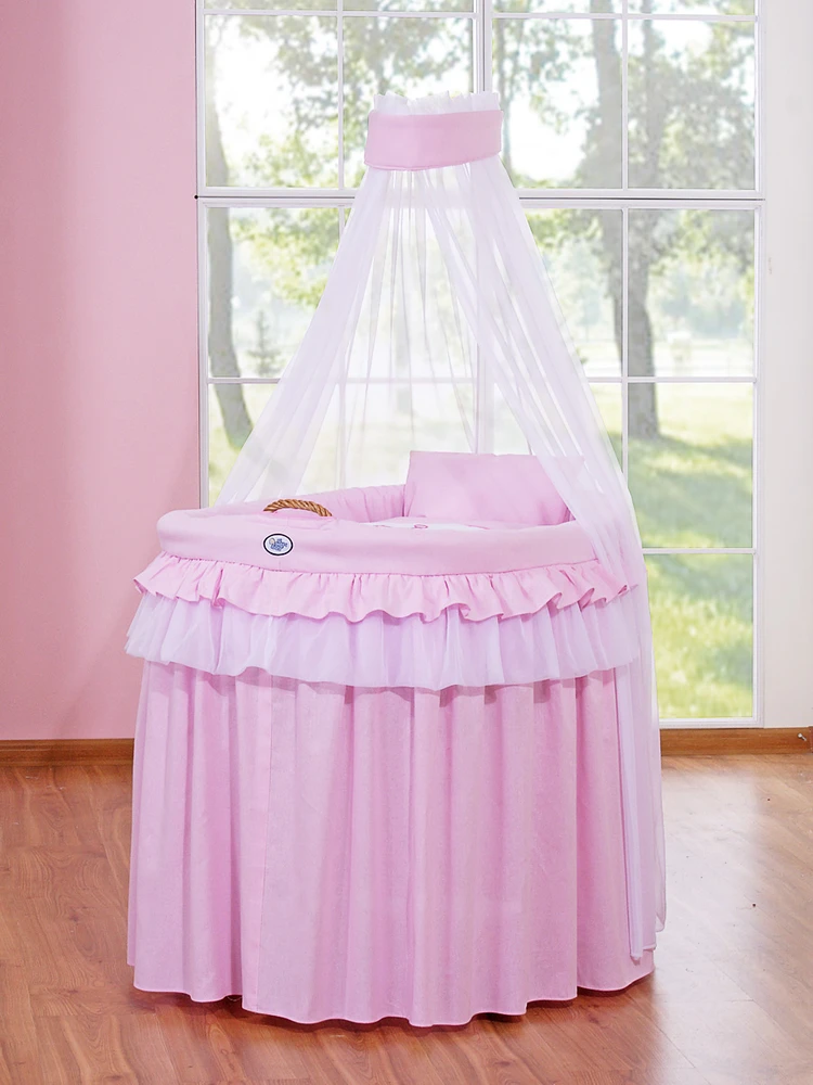 Pintas kūdikio lopšys su uždanga naujagimiui rožinis Little Princess