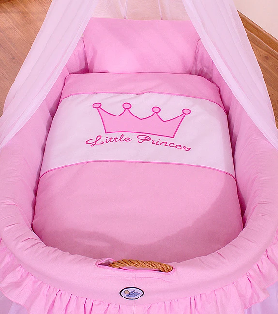 Pintas kūdikio lopšys su uždanga naujagimiui rožinis Little Princess