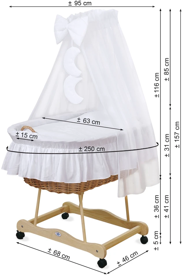 Pintas kūdikio lopšys su uždanga naujagimiui rožinis Little Princess