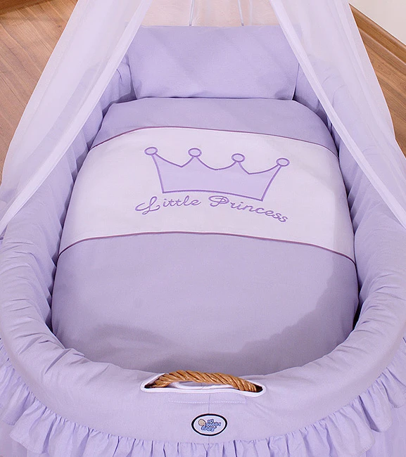 Pintas kūdikio lopšys su uždanga naujagimiui alyvinis Little Prince