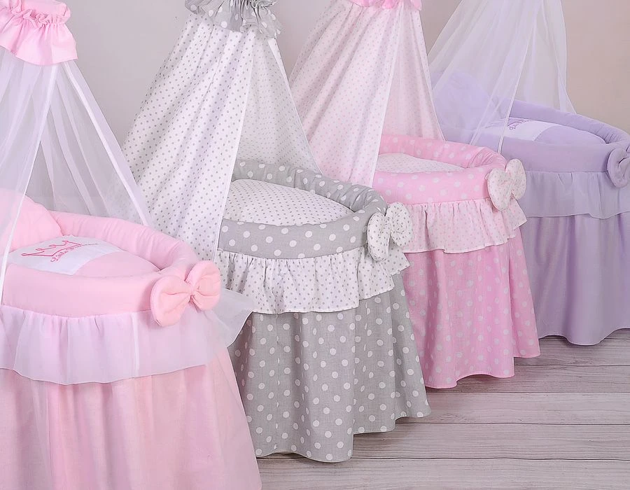 My Sweet Baby Lėlės pintas lopšys su užuolaidėle – rožinis