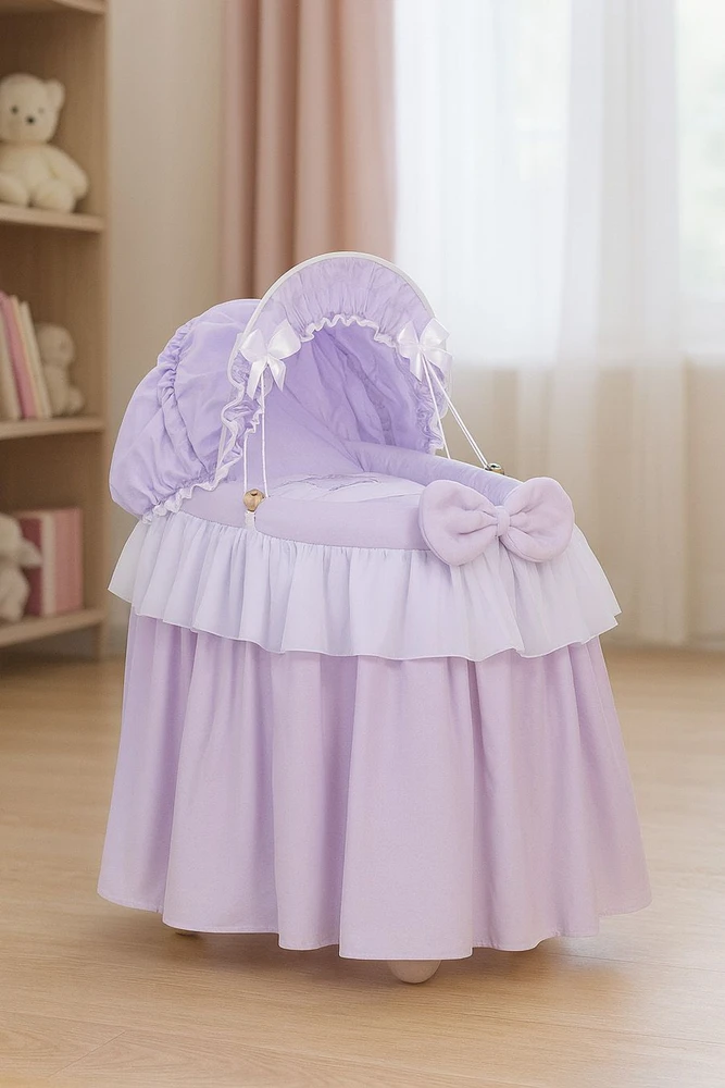 My Sweet Baby Lėlės pintas lopšys su stogeliu – alyvinis