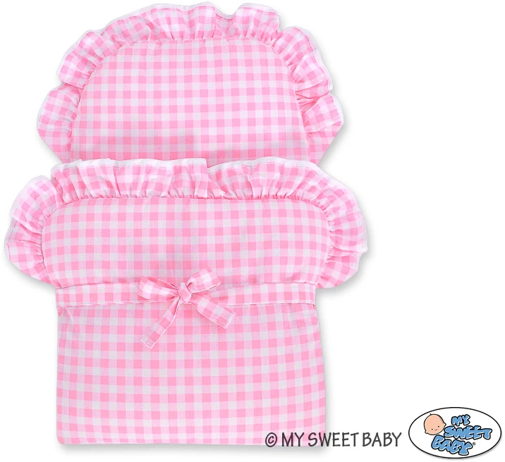 My Sweet Baby Lėlės pintas vežimėlis su rožine patalyne – natūralus