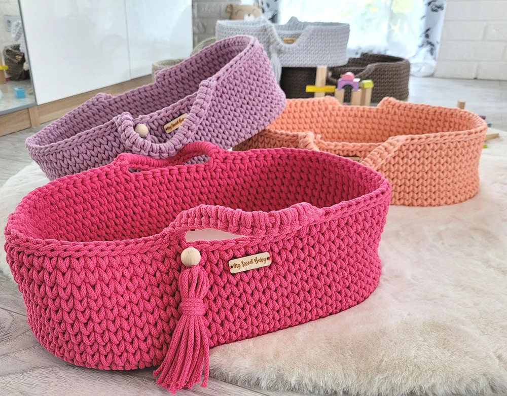 Lėlių nešynė boho stiliaus, medvilninė, persikinė