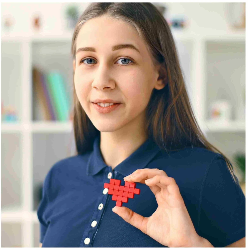 Pixio magnetinių kaladėlių rinkinys, 100 vnt., vaikams nuo 6 metų, lavina erdvinę vaizduotę, 6 spalvų