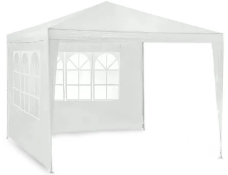 Sodo paviljonas su 2 sienomis, 3 x 3 m, baltas, Plonos