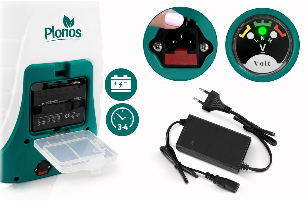 „Plonos PL-601“ akumuliatorinis purkštuvas su vežimėliu