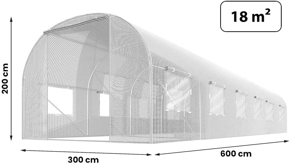 Nukido Sodo tunelio folija 3x6m (18m2) balta Plonos