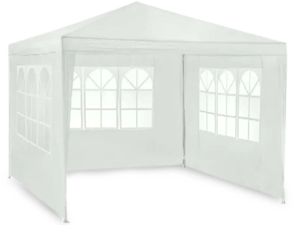 Sodo paviljonas su 3 sienomis, 3 x 3 m, baltas, Plonos