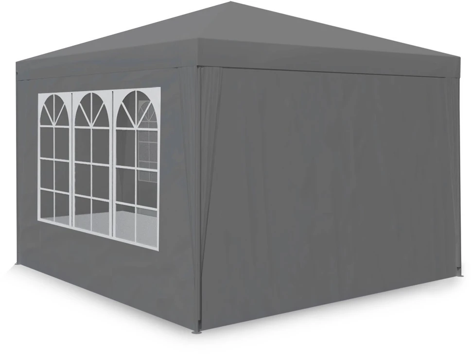 Sodo paviljonas su 4 sienomis, 3 x 3 m, pilkas, Plonos
