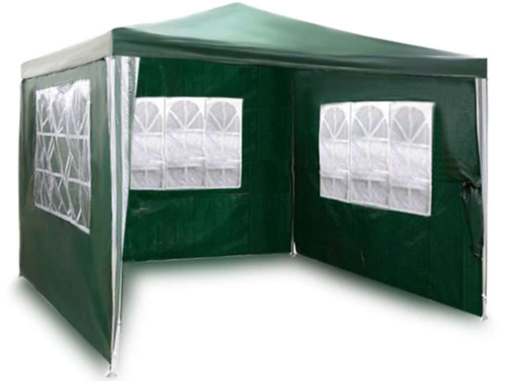 Sodo paviljonas su 3 sienomis, 3 x 3 m, žalias, Plonos