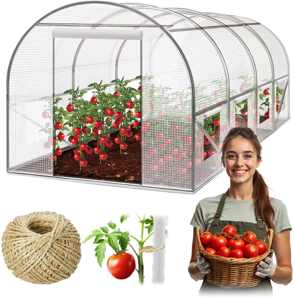 Šiltnamis 2 x 4,5 m (9 m2) baltas Plonos
