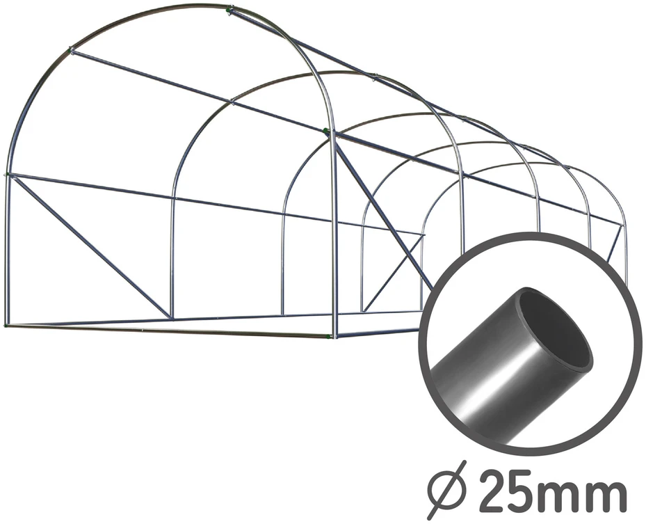 Šiltnamis 2 x 4,5 m (9 m2) baltas Plonos