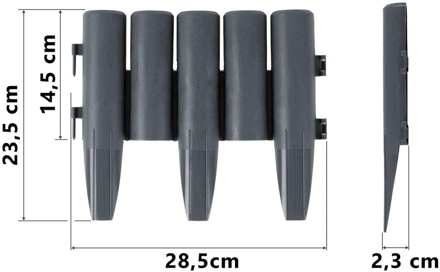 Plonos Plonas pilkas sodo bortelis 220 cm PL-961