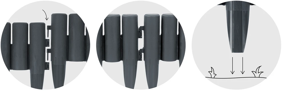 Plonos Plonas pilkas sodo bortelis 220 cm PL-961