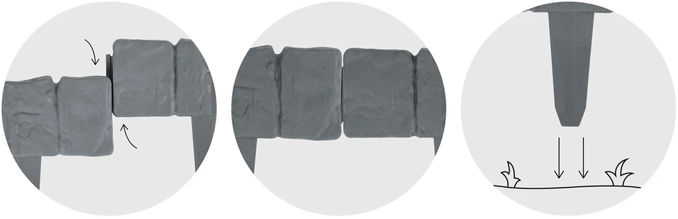 Plonos Plonas pilkas sodo bortelis 250 cm PL-962