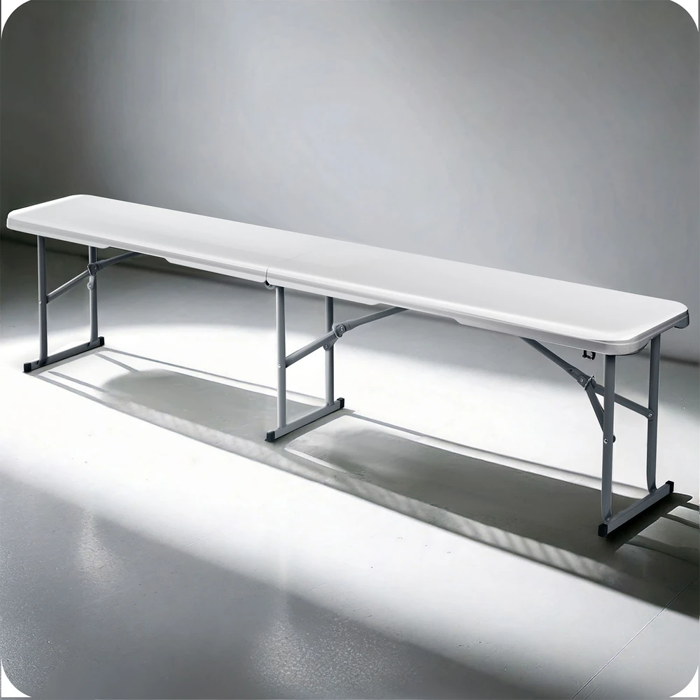 Plonos Sulankstomas 180 cm baltas plonas lauko maitinimo suoliukas