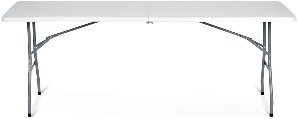 Sulankstomas sodo maitinimo stalas, 244 cm, baltas, Plonos