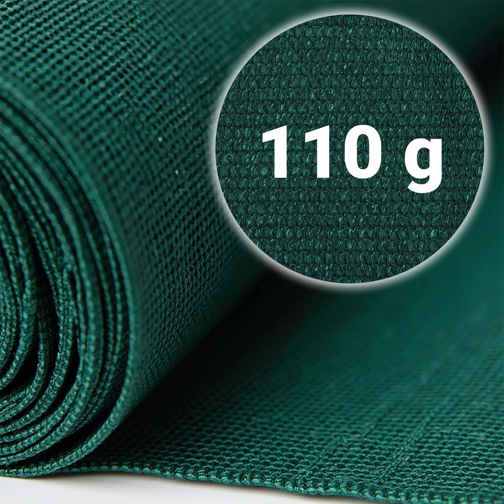 Plonos Tinklelis nuo šešėlių 1,2 x 50 m, 110 g/m² + 50 spaustukų, žalias