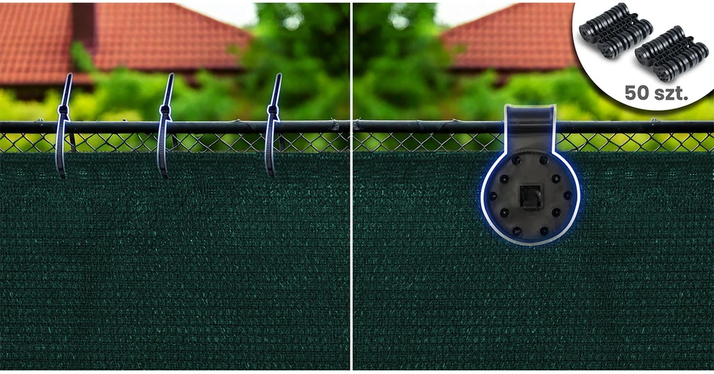 Plonos Tinklelis nuo šešėlių 1,2 x 50 m, 110 g/m² + 50 spaustukų, žalias