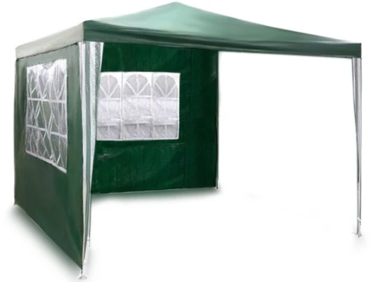 Sodo paviljonas + 2 sienos 3 x 3 m žalios spalvos Plonos