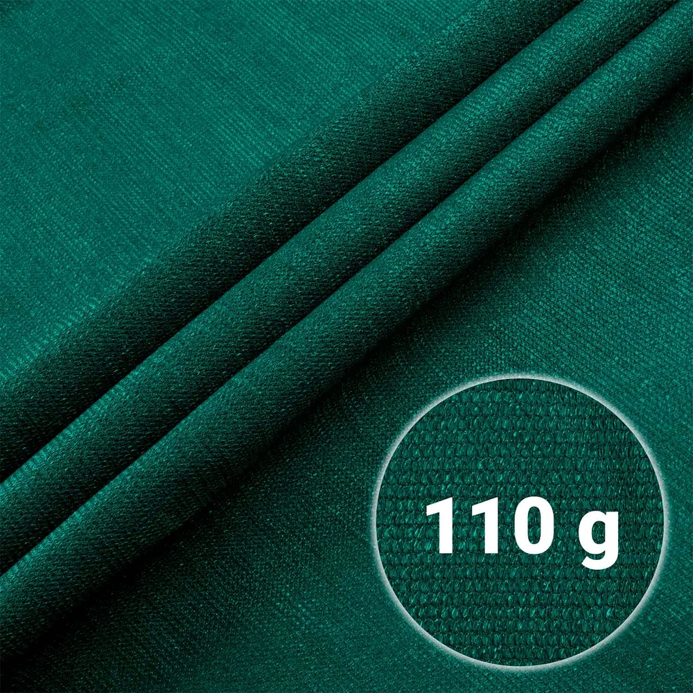 Plonos Tinklelis nuo šešėlių 1,2 x 25 m, 110 g/m² + 50 spaustukų, žalias