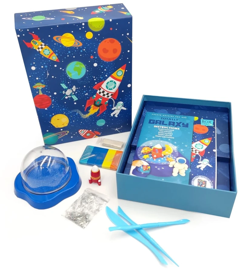 Pozostałe Kūrybinis kosminės galaktikos sniego rutulys su raketa, vaikams nuo 6 metų, spalvotas