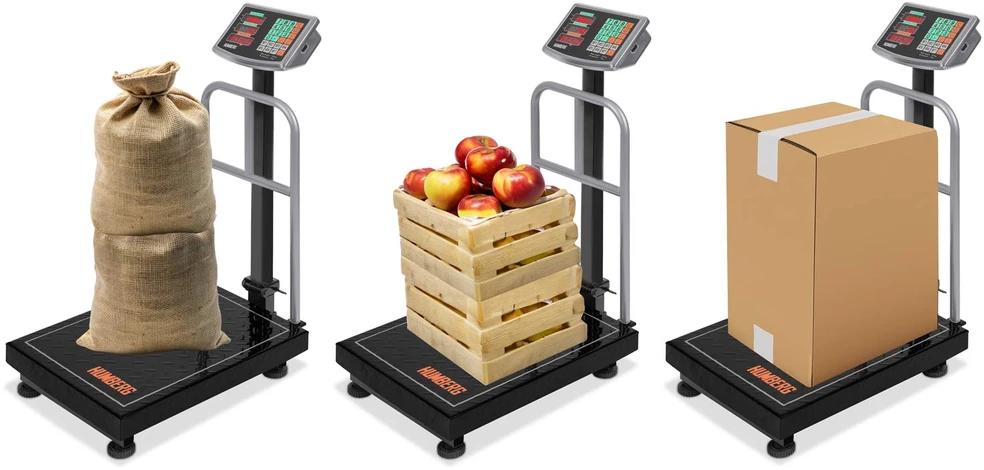 Humberg Pramoninės svarstyklės 300 kg talpos, didelio tikslumo svėrimo svarstyklės, sunkiosios platformos svarstyklės sandėliui ir logistikai