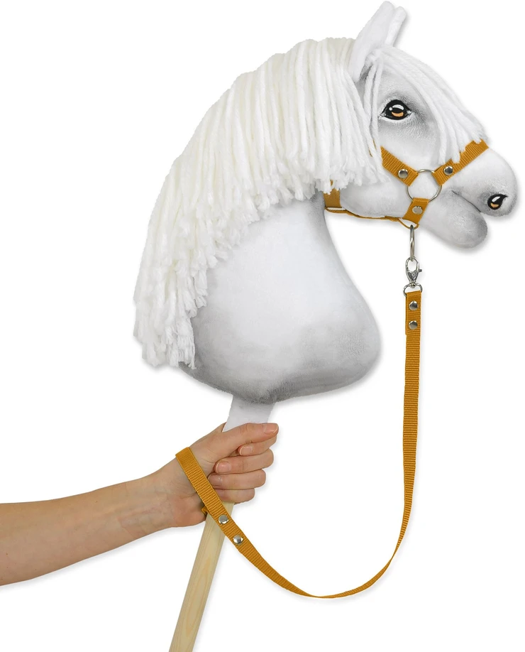 Super Hobby Horse Hobby horsingo pavadėlis, medžiaginis, medaus geltonumo