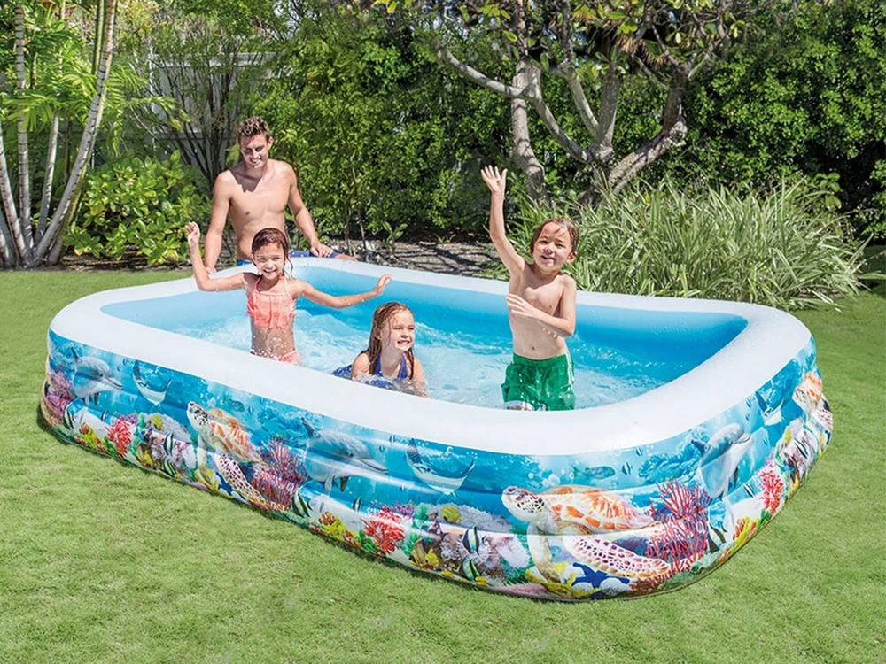 Intex Swim Center Baseinas šeimai, 305x183x56cm, su jūros gyvūnais