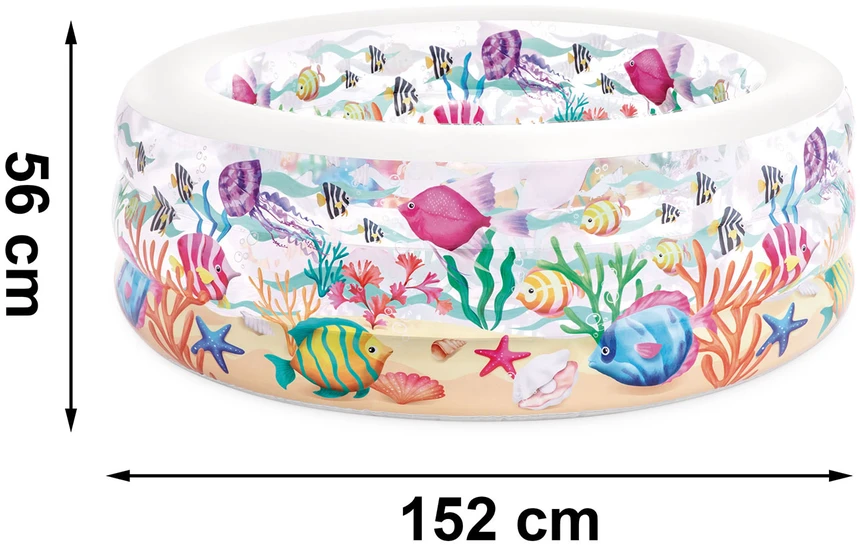 Pripučiamas baseinas, vaikiškas baseinėlis, akvariumas, 152x56 cm, INTEX 58480