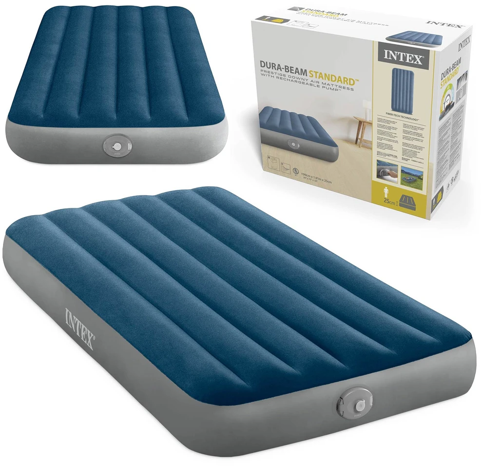 Pripučiamas čiužinys 191x99x25 cm su integruota USB pompa INTEX 64187NP