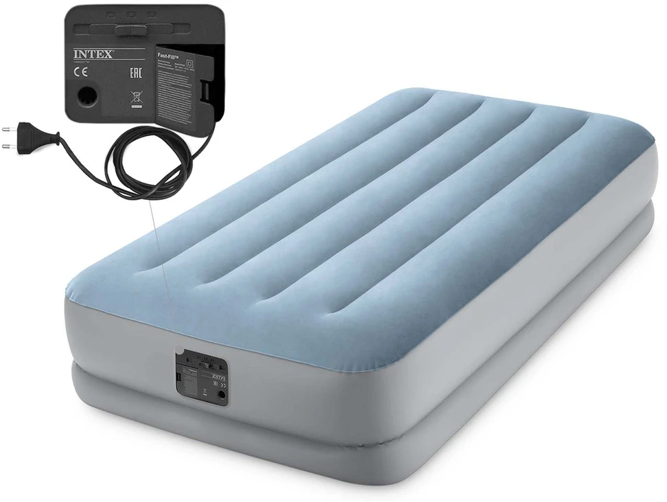 Pripučiamas čiužinys 191x99x36 cm su įmontuotu elektriniu siurbliu INTEX 64166