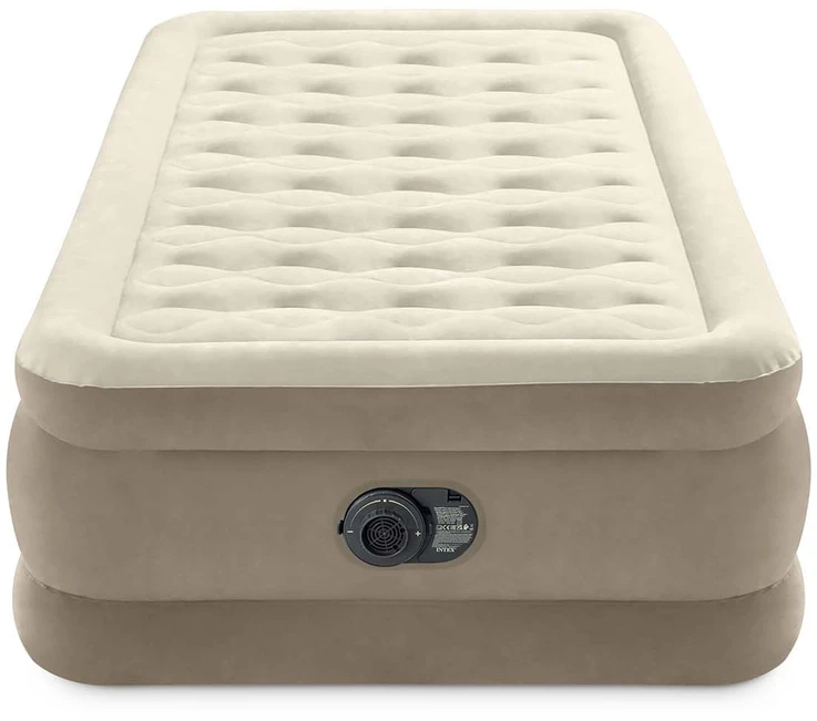 Pripučiamas čiužinys INTEX Twin Ultra Plush su integruota elektrine pompa, 99×191×46 cm